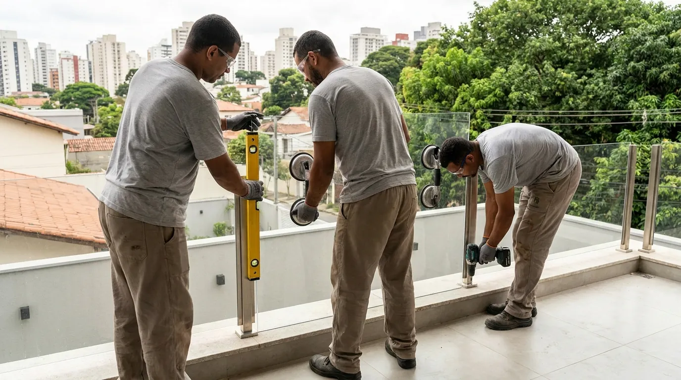 Guarda-Corpo de Vidro para Sacada em Goiânia‑GO
